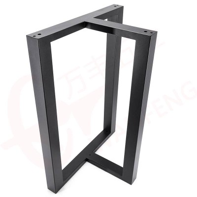 Latest Design Hardware Metal Frame L Shaped Black Iron Custom Table Steel Leg