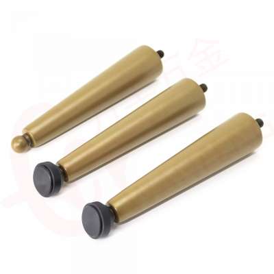 Gold color decorative Cone shape tapered metal sofa/table/chair/bed legs funiture accessories